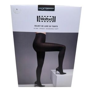 NIP Wolford Velvet De Luxe 50 Tights Size: S Color: Anthracite - 10687 7221